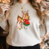Retro 90s Reindeer And Little Girl Christmas Sweatshirt Trendy Unique Xmas Gift