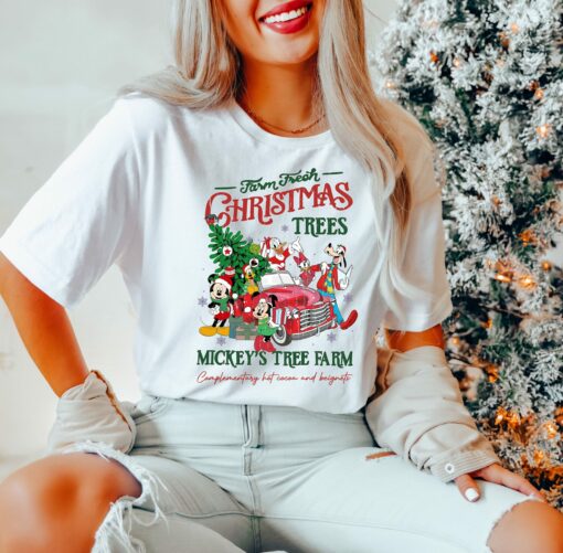 Retro Disney Farm Fresh Sweatshirt Disney Christmas Trees Sweatshirt