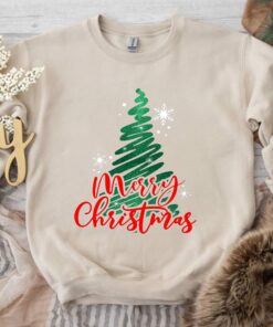 Retro Merry Christmas Pin Tree Sweatshirt