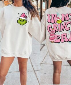 Retro Movie In My Grinch Era Pink Grinchmas Christmas Sweatshirt
