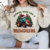 Retro Nothing Runs Like A Reindeer Light Santa Red Nose Christmas Sweatshirt Trendy Unique Xmas Gift