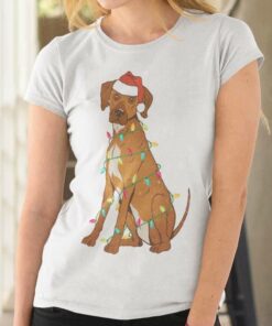 Rhodesian Ridgeback Christmas Light T-Shirt