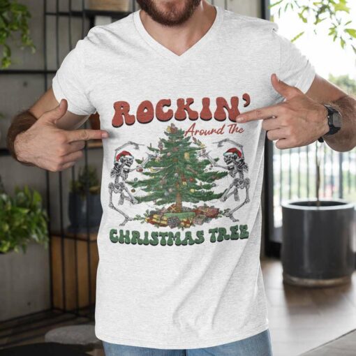 Rockin’ Around The Christmas Tree Skeleton T-shirt