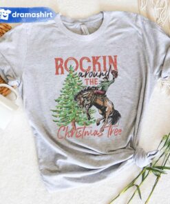 Rocking Around The Christmas Tree Western Cowboy T-Shirt