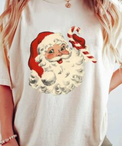Santa Candy Cane Christmas T-Shirt