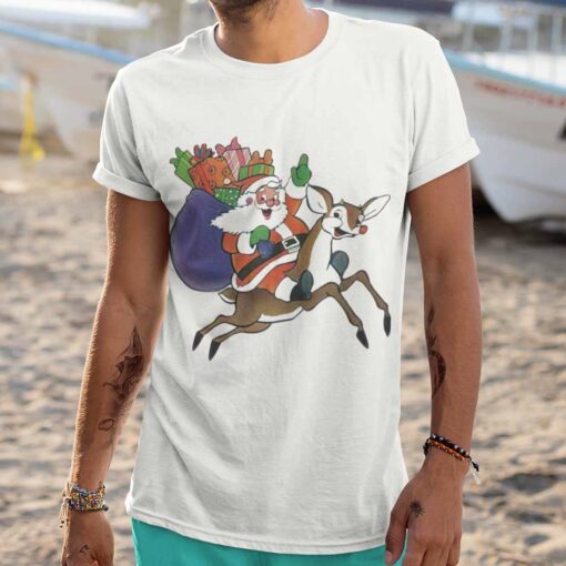 Santa Rudolph The Red-Nosed Reindeer Christmas T-shirt