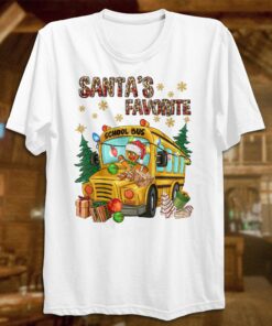 Santa’s Favorite School Bus Gingerbread Cookies Driver Christmas Sweatshirt Lovely Unique Xmas Gift