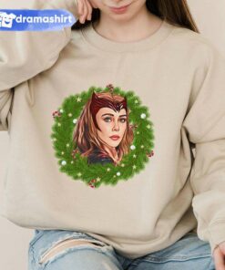 Scarlet Witch Christmas Wreath Sweatshirt Marvel
