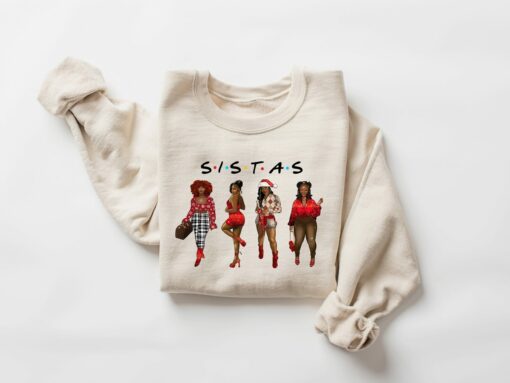 Sexy Sistas Melanin Girls Christmas Sweatshirt