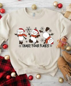 Shake Your Flakes Winter Snowman Cute Lovely Sweatshirt Trendy Unique Xmas Gift