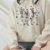 Skeleton Nurse Christmas Sweatshirt Funny Xmas Gift