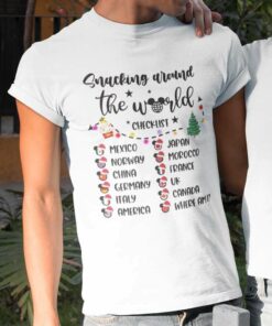 Snacking Around The World Checklist Christmas T-shirt