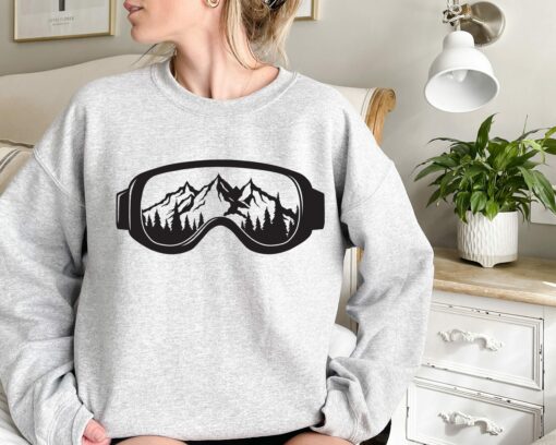 Snowboarding Glasses Sweatshirt Cozy Unique Xmas Gift