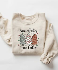 Snowflakes And Tree Cakes Sweatshirt Lovely Unique Xmas Gift