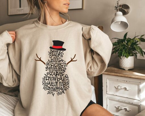 Snowman Christmas Sweatshirt Cozy Unique Xmas Gift