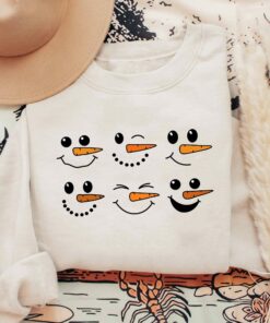 Snowman Face Christmas Sweatshirt Lovely Unique Xmas Gift