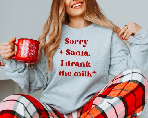 Sorry Santa I Drank The Milk Christmas Minimalist Sweatshirt