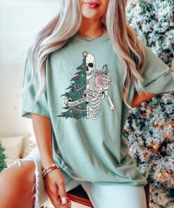 Sorta Merry Sorta Scary Skeleton Christmas Sweatshirt Sarcastic Unique Xmas Gift