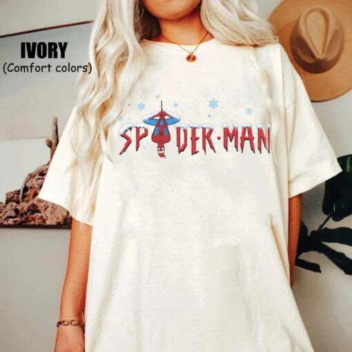 Spider Man Christmas Comfort Colors Disneyland MCU Characters Xmas Sweatshirt