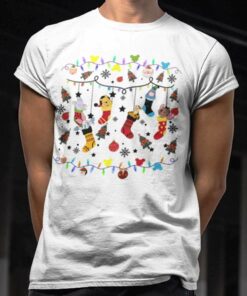Stock Pooh And Christmas Lights T-shirt Winnie The Pooh