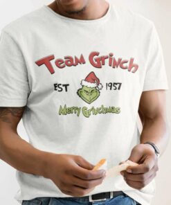 Team Grinch Est 1957 Merry Grinchmas White Tee