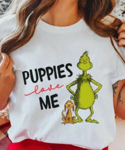 The Grinch And Max Puppies Love Me Christmas T-Shirt