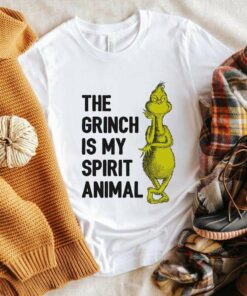 The Grinch Is My Spirit Animal Christmas White Tee