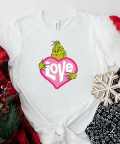 The Grinch Love Pink Heart Christmas T-Shirt