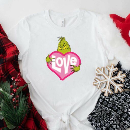 The Grinch Love Pink Heart Christmas T-Shirt