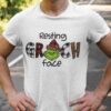 The Grinch Resting Grinch Face Red Plaid Christmas T-shirt