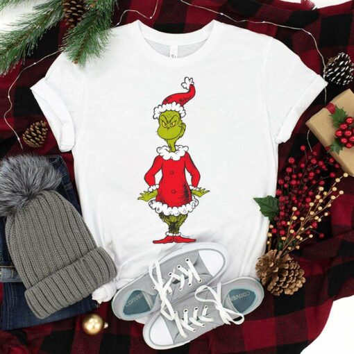 The Grinch Santa Claus Christmas White Tee