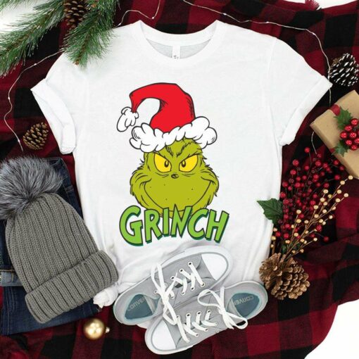 The Grinch Santa Hat Christmas T-Shirt