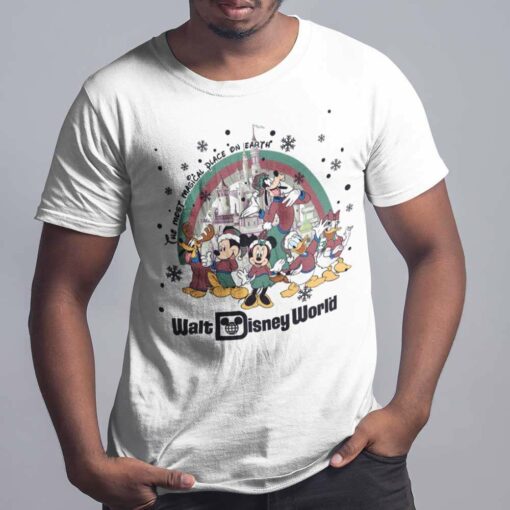 The Most Magical Place On Earth Christmas Rainbow Mickey Friends T-shirt Disney