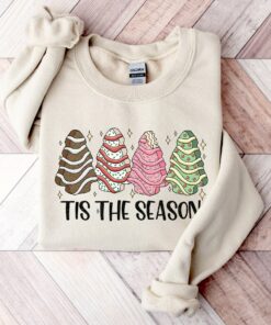 Tis The Season Christmas Cake Lights Sweatshirt Lovely Unique Xmas Gift