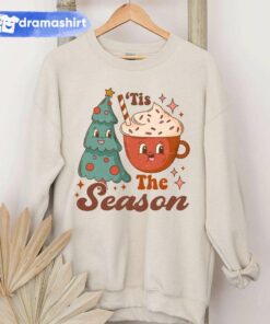 Tis The Season Cup of Coffee Christmas Tree Sweashirt