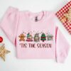 Tis The Season Cute Winter Christmas Gingerbread Cookies &amp Tree Doodle Sweatshirt