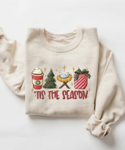 Tis the Season Christmas Nativity Holy Night Sweatshirt Unique Xmas Gift