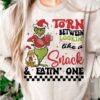 Torn Between Lookin’ Like A Snack &amp Eating One Grinchmas &amp Dog Christmas Sweatshirt Pinky Lovely Unique Xmas Gift