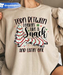Torn Between Lookin’ Like a Snack and Eatin’ One Christmas Cake Tree Sweatshirt