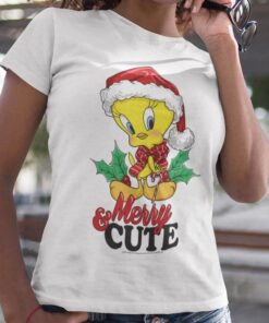 Tweety Bird Merry & Cute Christmas T-Shirt Looney Tunes