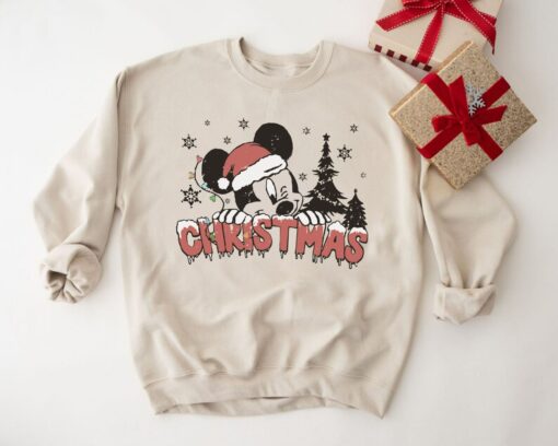 Very Merry Xmas Disneyland Mickey Mouse Christmas Lights Sweatshirt