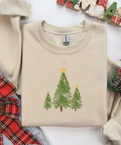 Vintage Cute Christmas Pine Tree Sweatshirt Lovely Unique Xmas Gift