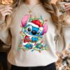 Vintage Disneyland Lilo And Stitch Christmas Lights Sweatshirt Lovely Unique Xmas Gift