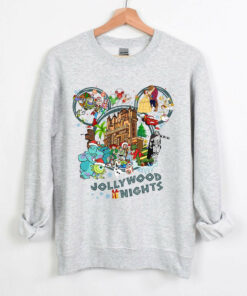 Vintage Hollywood Studios Jollywood Nights Disneyworld Cute Animation Character Christmas Sweatshirt Lovely Unique Xmas Gift