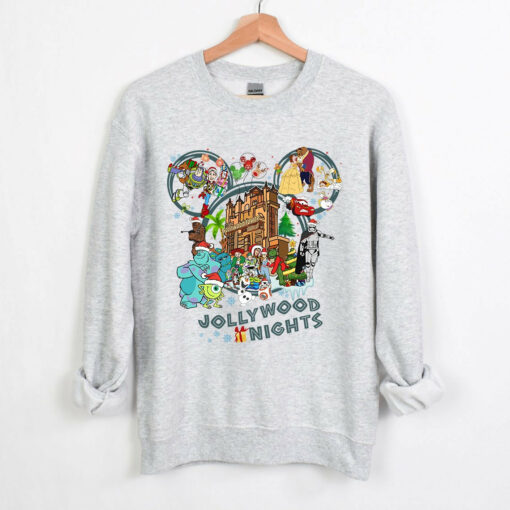 Vintage Hollywood Studios Jollywood Nights Disneyworld Cute Animation Character Christmas Sweatshirt Lovely Unique Xmas Gift