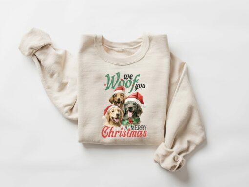 We Woof You A Merry Christmas Dogs Sweatshirt