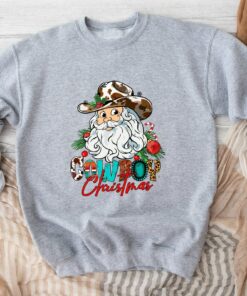 Western Cowboy Christmas Cool Santa Claus Sweatshirt Lovely Unique Xmas Gift Western Cowboy Christmas Cool Santa Claus Sweatshirt Lovely Unique Xmas Gift