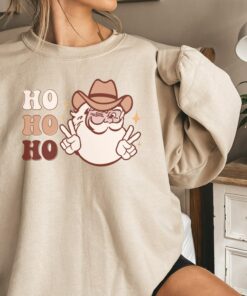 Western Cute Santa Claus Cowboy Hat Ho Ho Ho Sweatshirt Lovely Unique Xmas Gift Western Cute Santa Claus Cowboy Hat Ho Ho Ho Sweatshirt Lovely Unique Xmas Gift