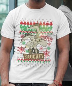 Wile E Coyote Naughty Busted Christmas T-Shirt Looney Tunes Wile E Coyote Naughty Busted Christmas T-Shirt Looney Tunes