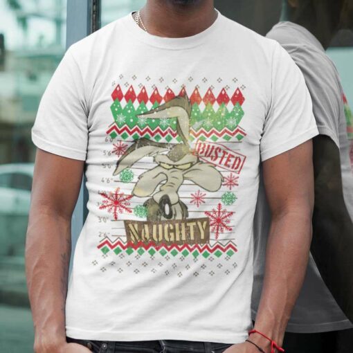 Wile E Coyote Naughty Busted Christmas T-Shirt Looney Tunes